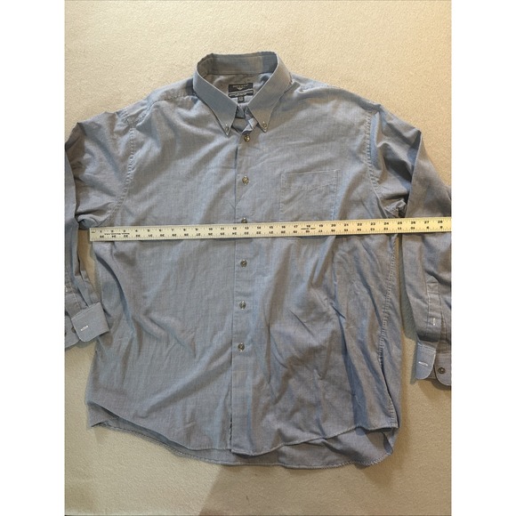 Dockers Blue Button Down Dress Shirt Size XLarge 17-17.5 34-35 Blue Long Sleeve. - Picture 3 of 7